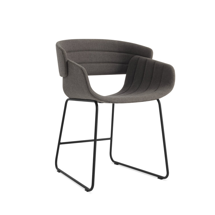 Toohey Charcoal Upholstered Dining Chair with Metal Legs