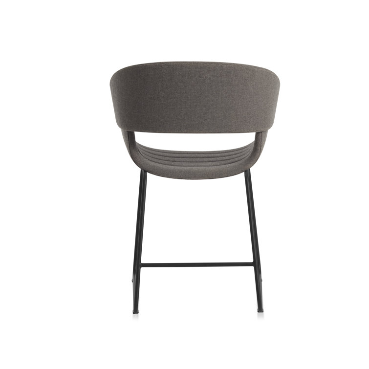 Toohey Charcoal Upholstered Dining Chair with Metal Legs