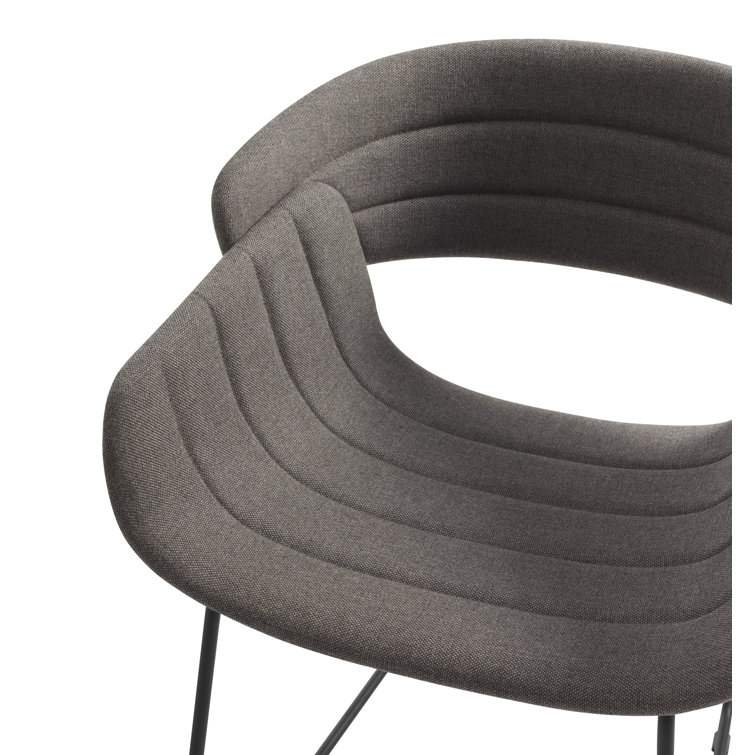 Toohey Charcoal Upholstered Dining Chair with Metal Legs