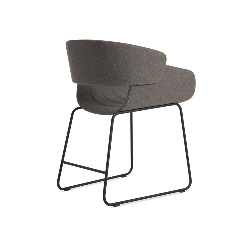 Toohey Charcoal Upholstered Dining Chair with Metal Legs