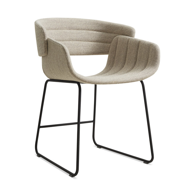 Tait Stone Textured Upholstered Dining Chair with Black Steel Legs