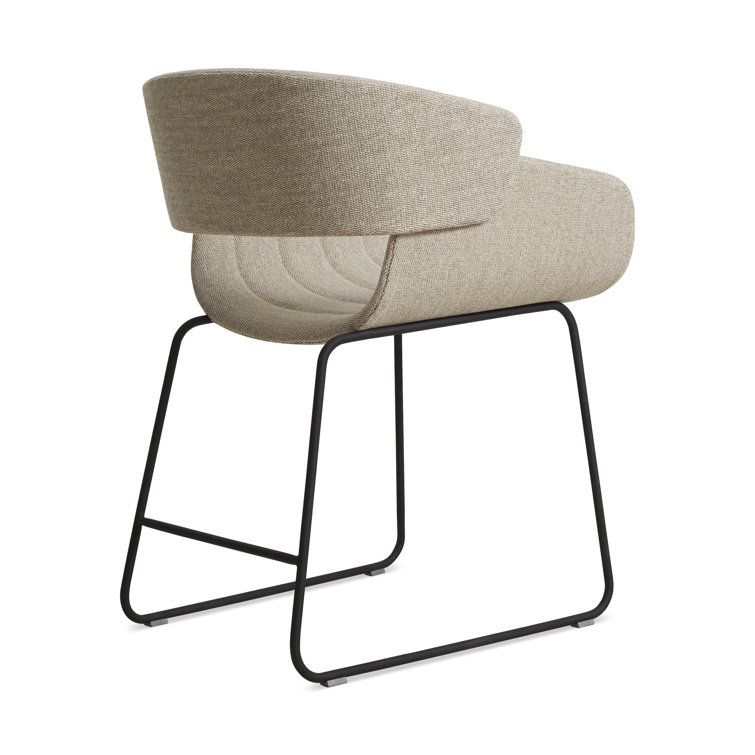 Tait Stone Textured Upholstered Dining Chair with Black Steel Legs