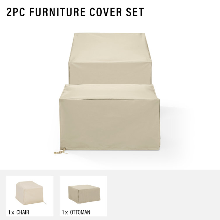 Tan Heavy Gauge Vinyl Outdoor Furniture Cover Set