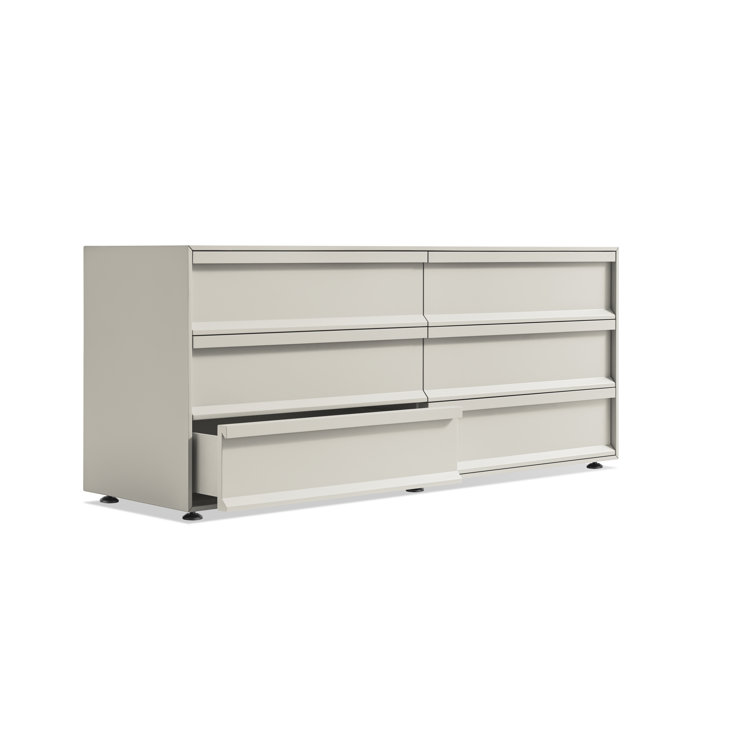 Putty Matte Wood 6-Drawer Dresser with Soft Close