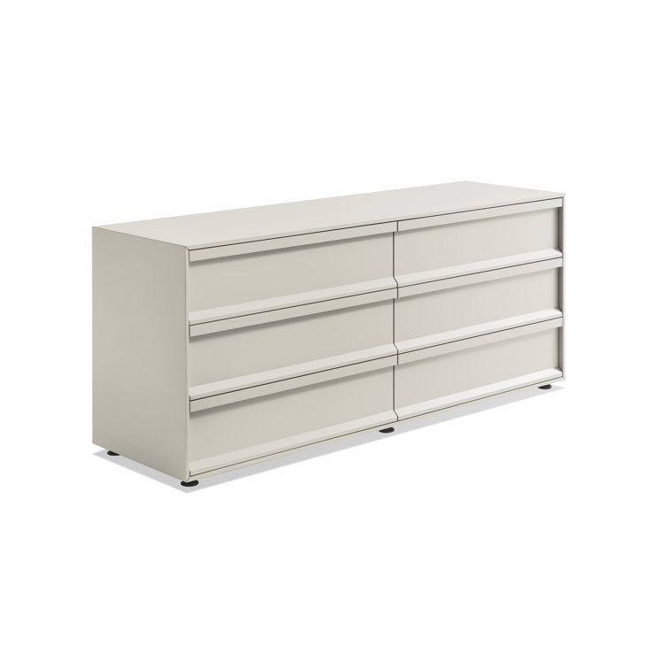 Putty Matte Wood 6-Drawer Dresser with Soft Close