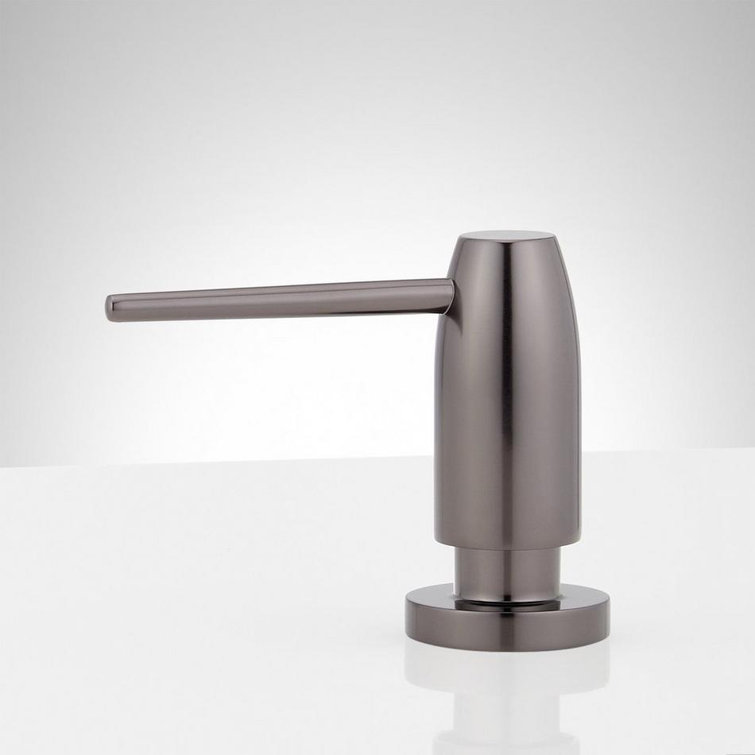 Satin Black Metal Deck Mounted Soap Dispenser