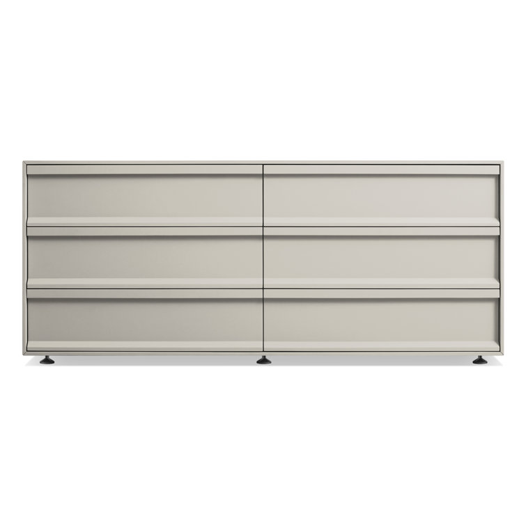 Putty Matte Wood 6-Drawer Dresser with Soft Close