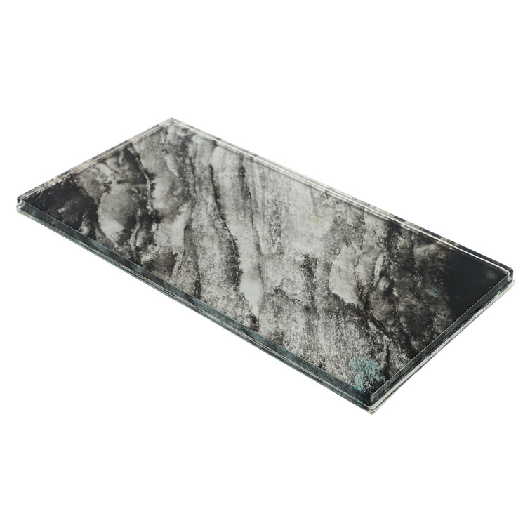 Astral Polished Black Glass Rectangular Wall Tile