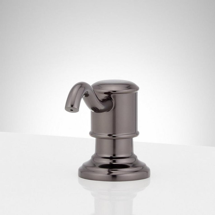 Satin Black Metal Deck Mounted Soap Dispenser