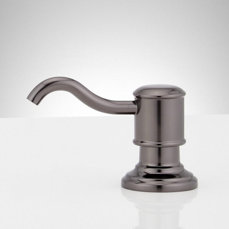 Satin Black Metal Deck Mounted Soap Dispenser