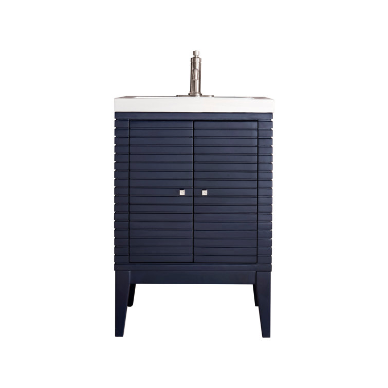 Navy Blue Solid Wood Modern Freestanding Bathroom Vanity