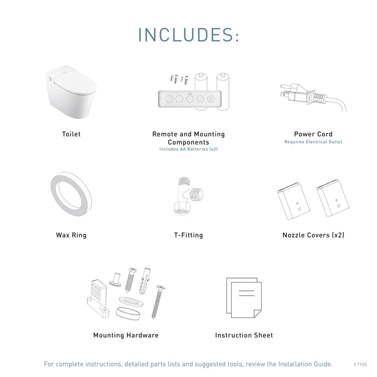 White Elongated One-Piece Smart Toilet with Remote