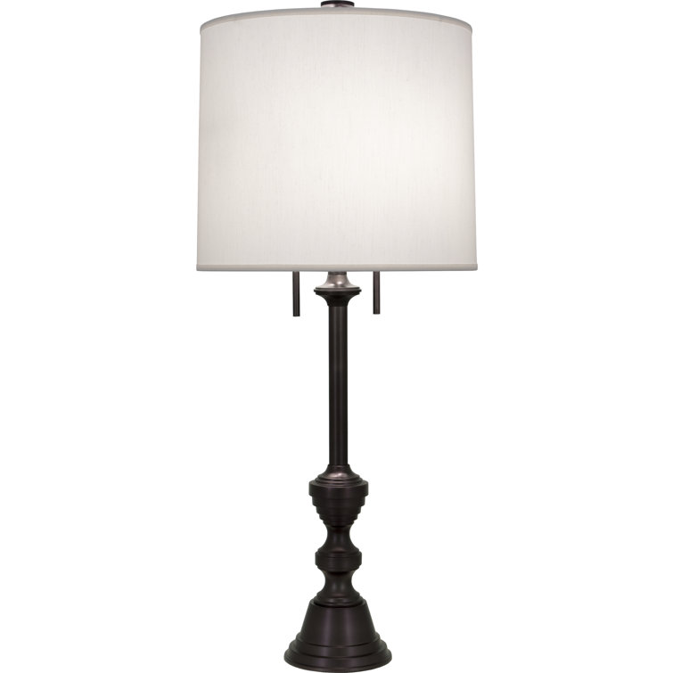 Arthur 34" Bronze Metal Table Lamp with Fabric Shade