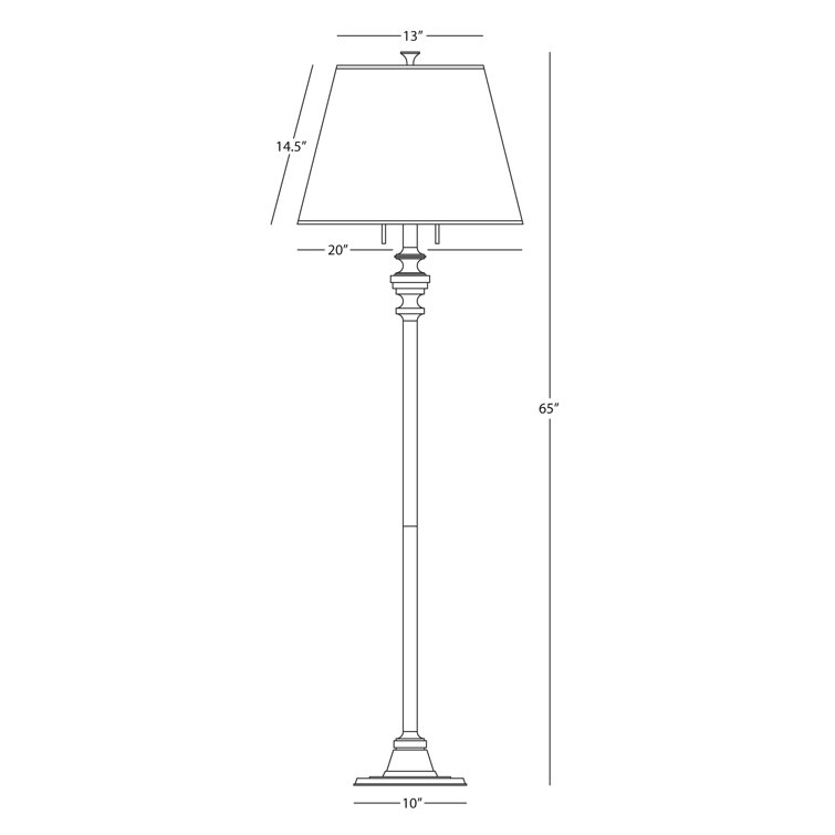 Arthur 65'' Bronze Metal Floor Lamp with Fabric Shade
