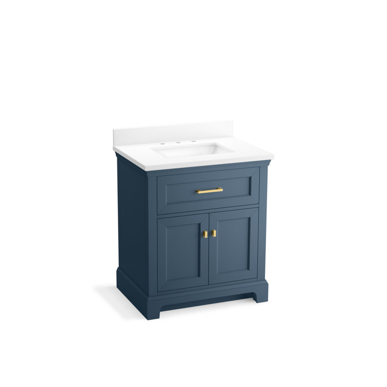 Charlemont 30'' Tidal Blue Bathroom Vanity with Quartz Top
