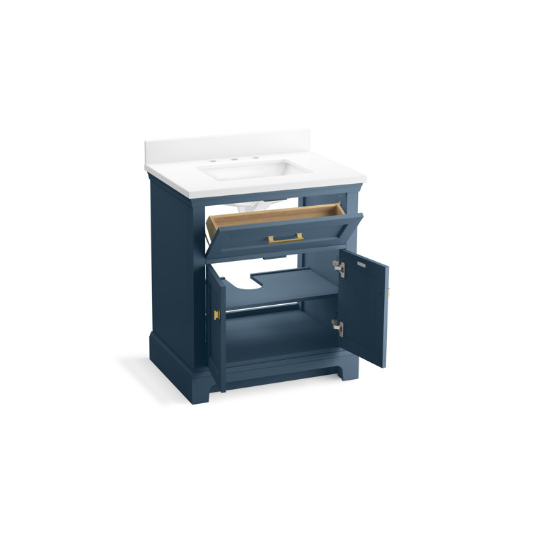 Charlemont 30'' Tidal Blue Bathroom Vanity with Quartz Top