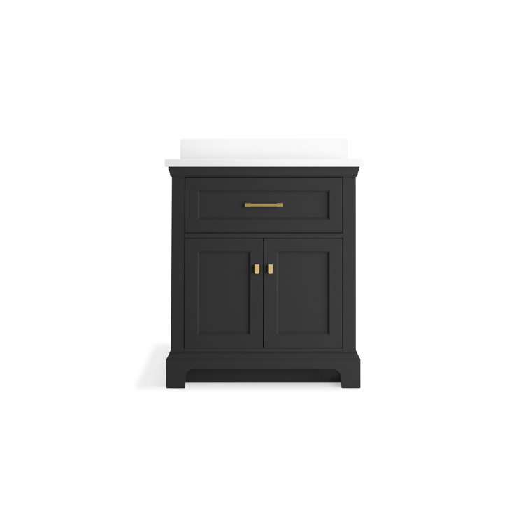 Charlemont 30" Ferrous Grey MDF Bathroom Vanity with Quartz Top