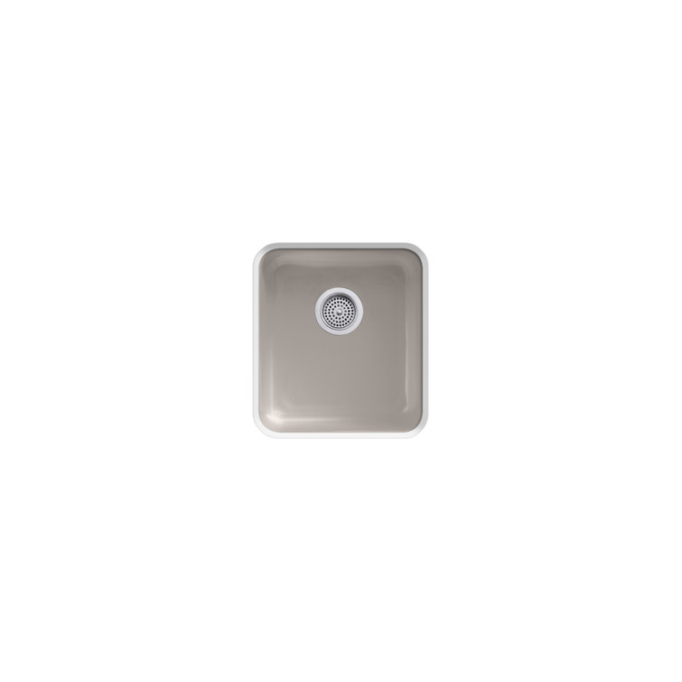Truffle Enameled Cast Iron Single-Bowl Kitchen Sink
