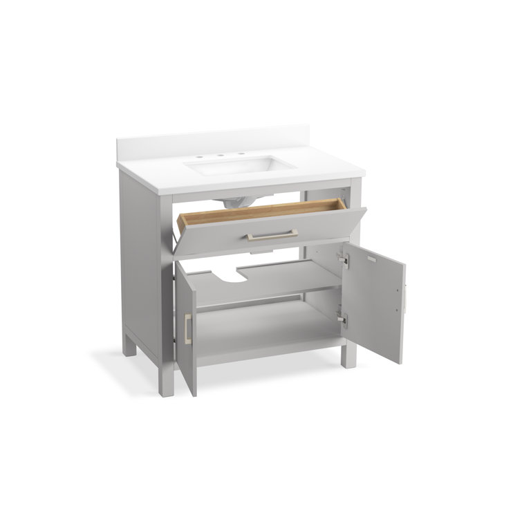 Kresla 36" Atmos Grey Freestanding Bathroom Vanity with Quartz Top