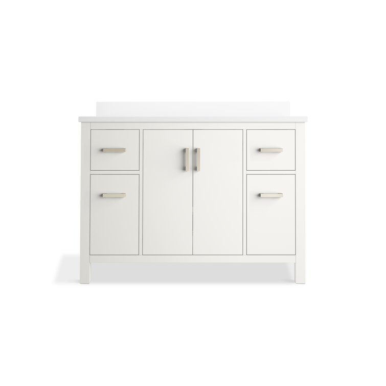 Kresla 48" White Freestanding Bathroom Vanity with Quartz Top