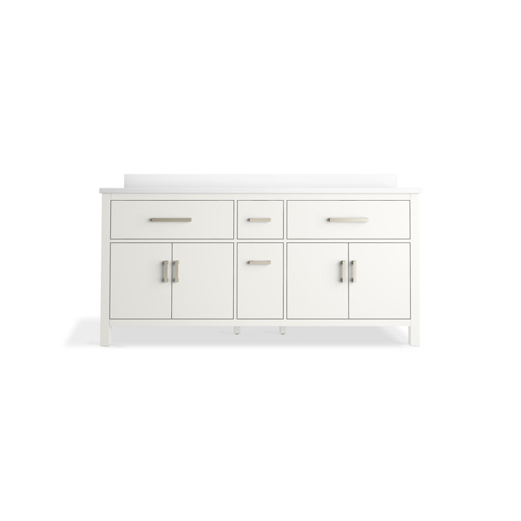 Kresla 72" White Double Bathroom Vanity with Quartz Top