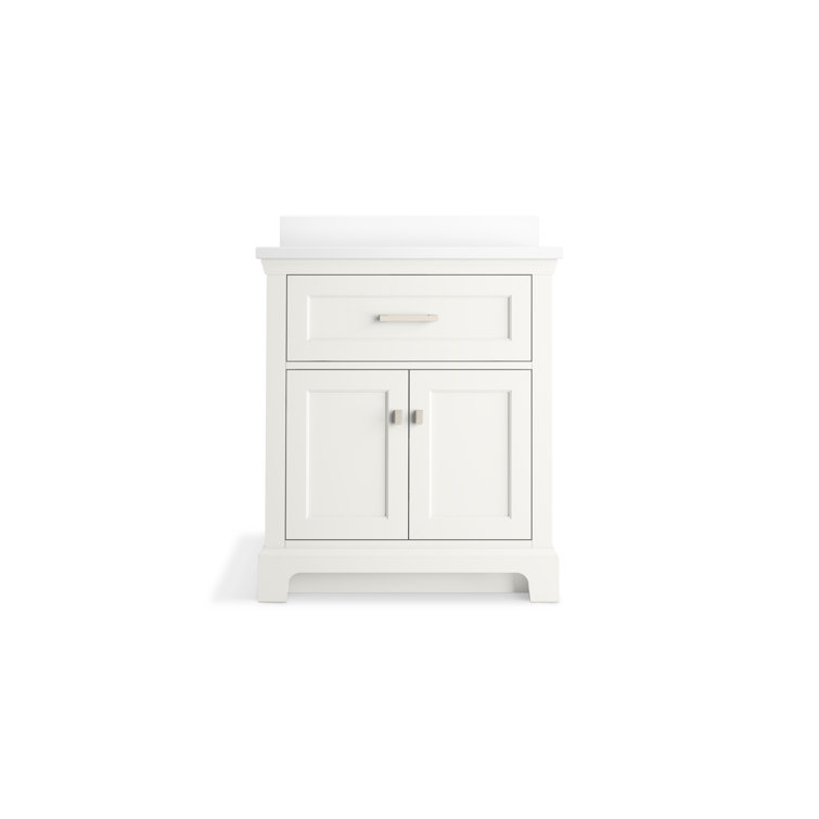 Charlemont 30" White Quartz Bathroom Vanity Cabinet with Sink
