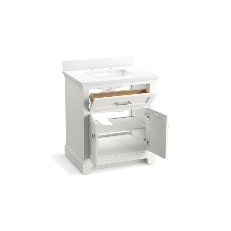 Charlemont 30" White Quartz Bathroom Vanity Cabinet with Sink