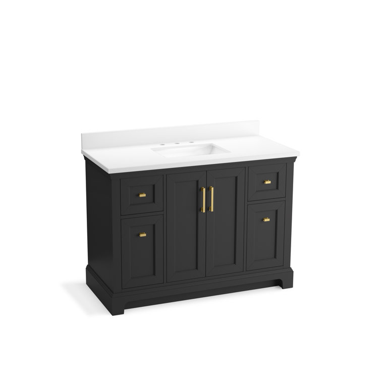 Charlemont 48" Dark Warm Gray Bathroom Vanity with Quartz Top