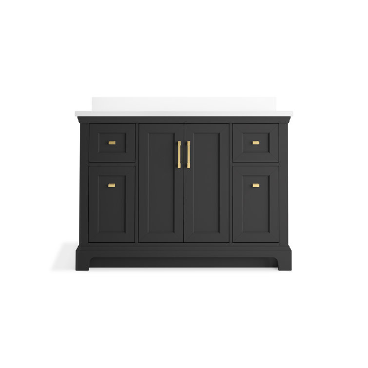 Charlemont 48" Dark Warm Gray Bathroom Vanity with Quartz Top