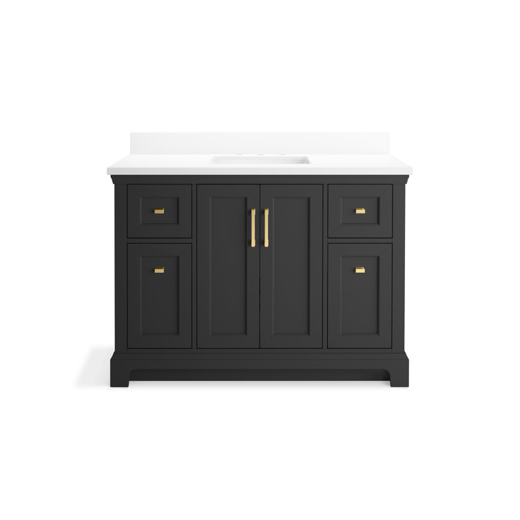 Charlemont 48" Dark Warm Gray Bathroom Vanity with Quartz Top