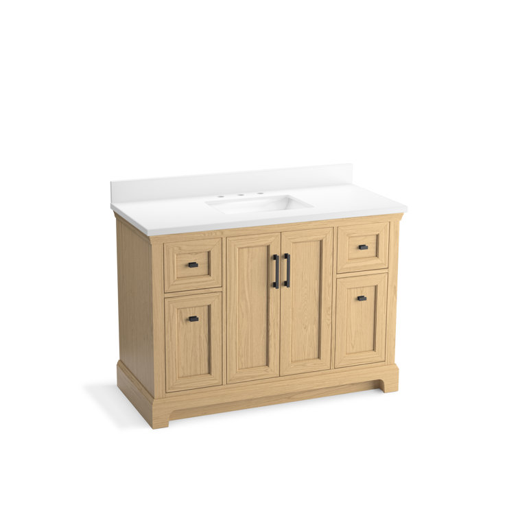 Charlemont 48" Light Oak Bathroom Vanity with Quartz Top