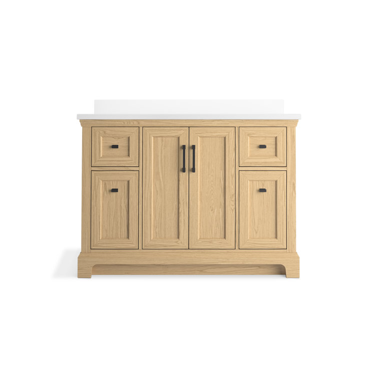 Charlemont 48" Light Oak Bathroom Vanity with Quartz Top