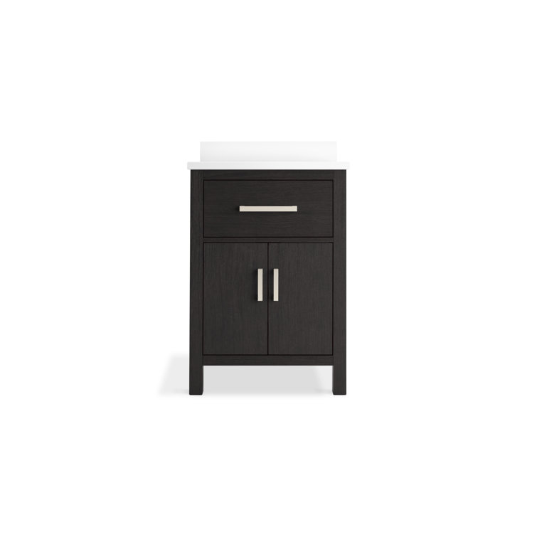 Kresla 24" Carbon Oak Bathroom Vanity with Quartz Top