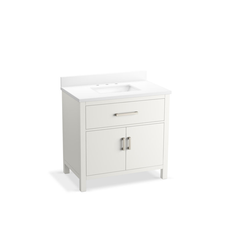 Kresla 36" White Freestanding Bathroom Vanity with Quartz Top