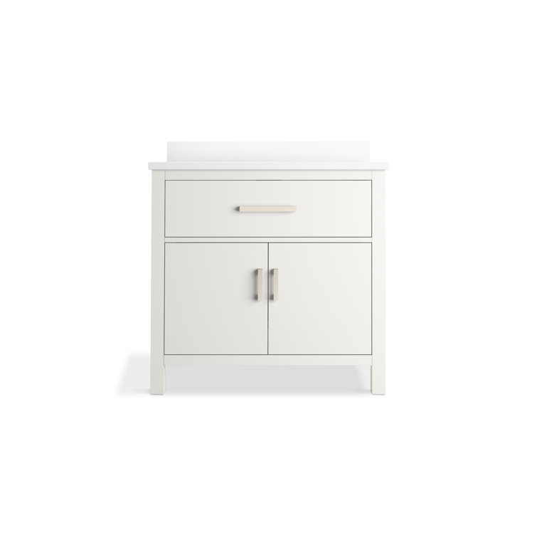 Kresla 36" White Freestanding Bathroom Vanity with Quartz Top
