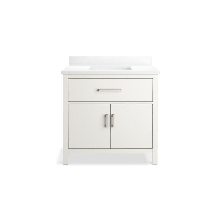 Kresla 36" White Freestanding Bathroom Vanity with Quartz Top