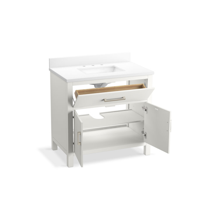 Kresla 36" White Freestanding Bathroom Vanity with Quartz Top