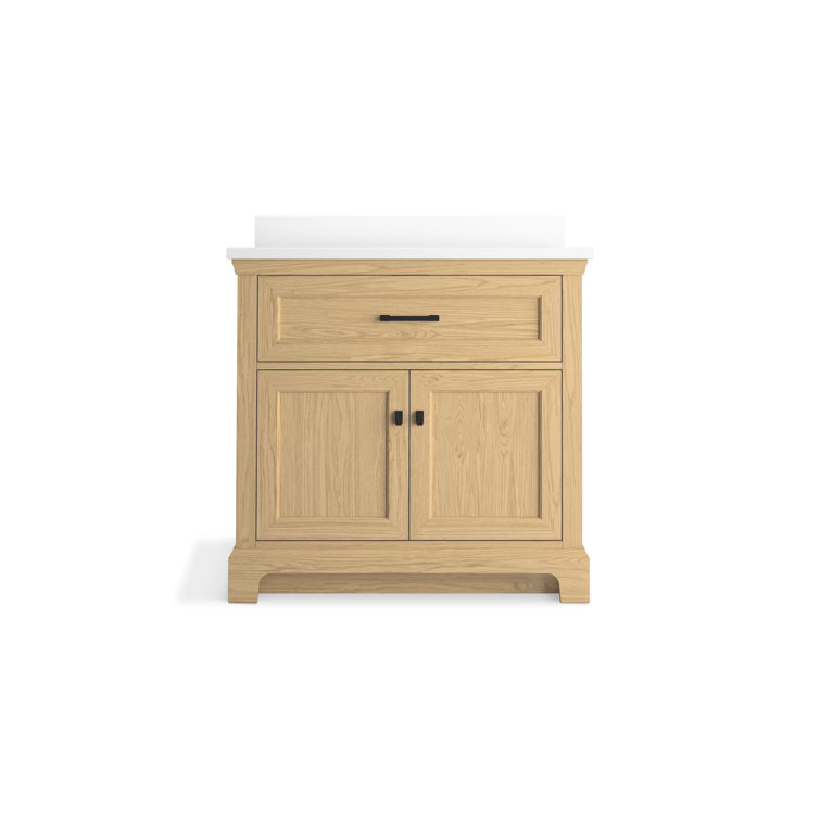 Charlemont Light Oak 36" Bathroom Vanity with Quartz Top