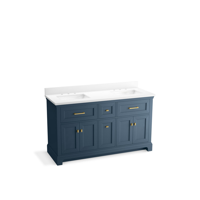 Charlemont 60" Tidal Blue Double Vanity with Quartz Top