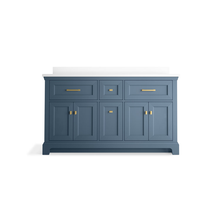 Charlemont 60" Tidal Blue Double Vanity with Quartz Top
