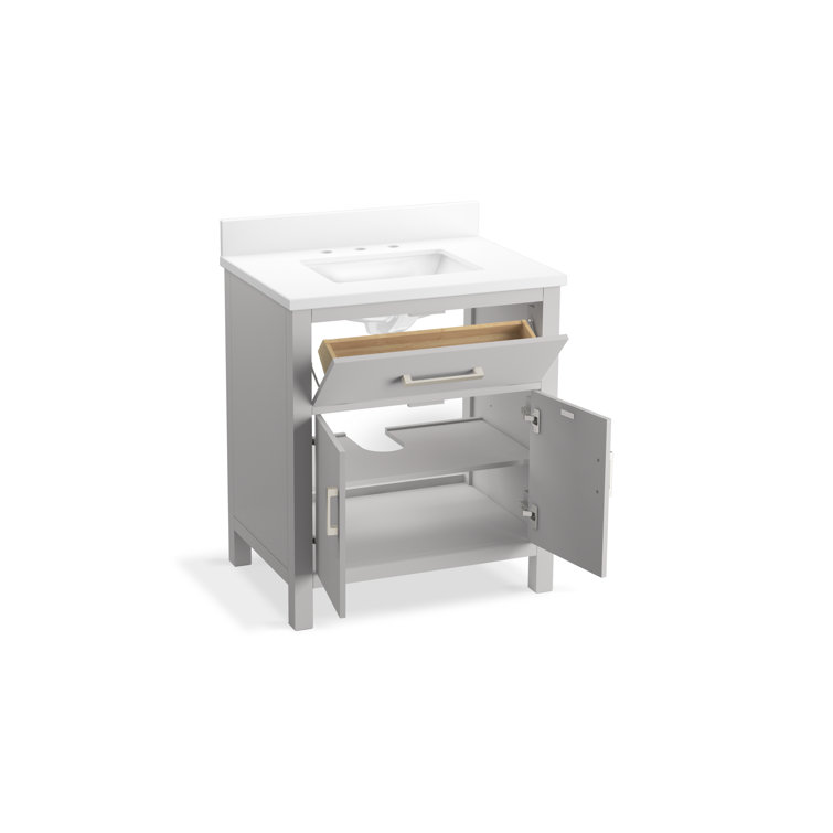 Kresla 30" Atmos Gray Bathroom Vanity with Quartz Top