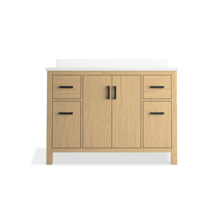 Kresla 48" Light Oak Freestanding Bathroom Vanity with Quartz Top
