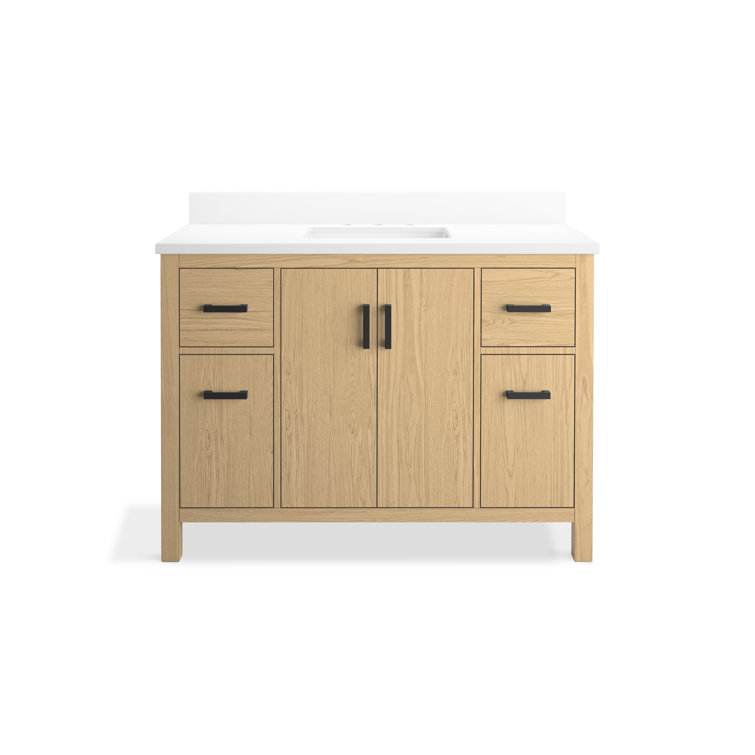Kresla 48" Light Oak Freestanding Bathroom Vanity with Quartz Top