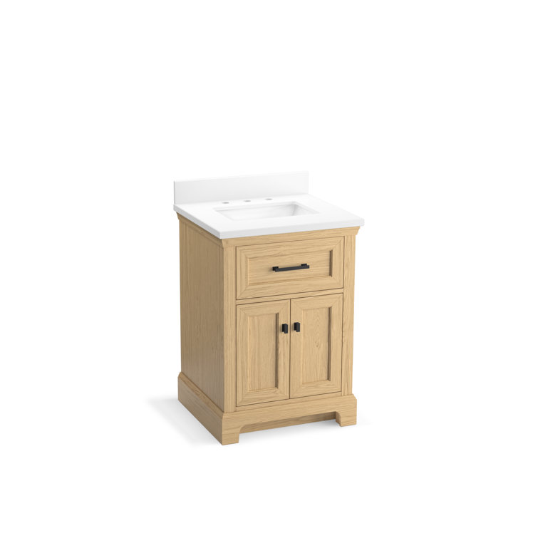 Charlemont 24" Light Oak Bathroom Vanity with Quartz Top