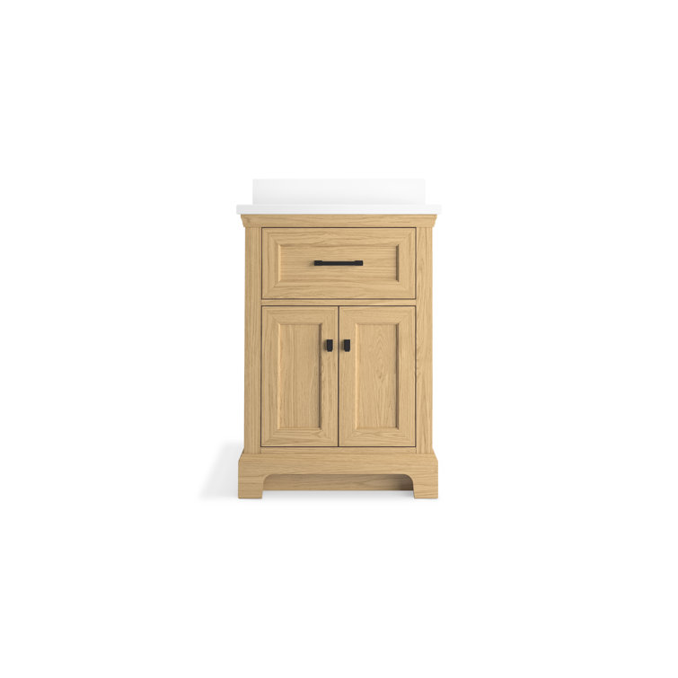 Charlemont 24" Light Oak Bathroom Vanity with Quartz Top