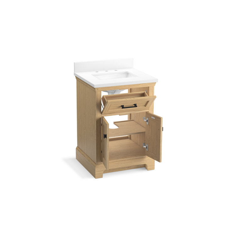 Charlemont 24" Light Oak Bathroom Vanity with Quartz Top