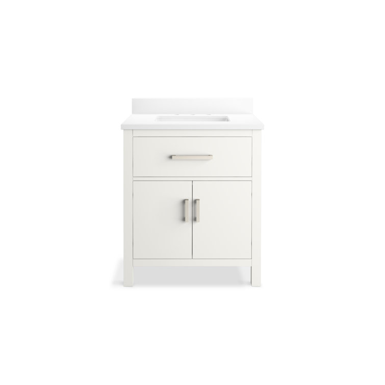 Kresla 30" White Bathroom Vanity with Quartz Top and Sink
