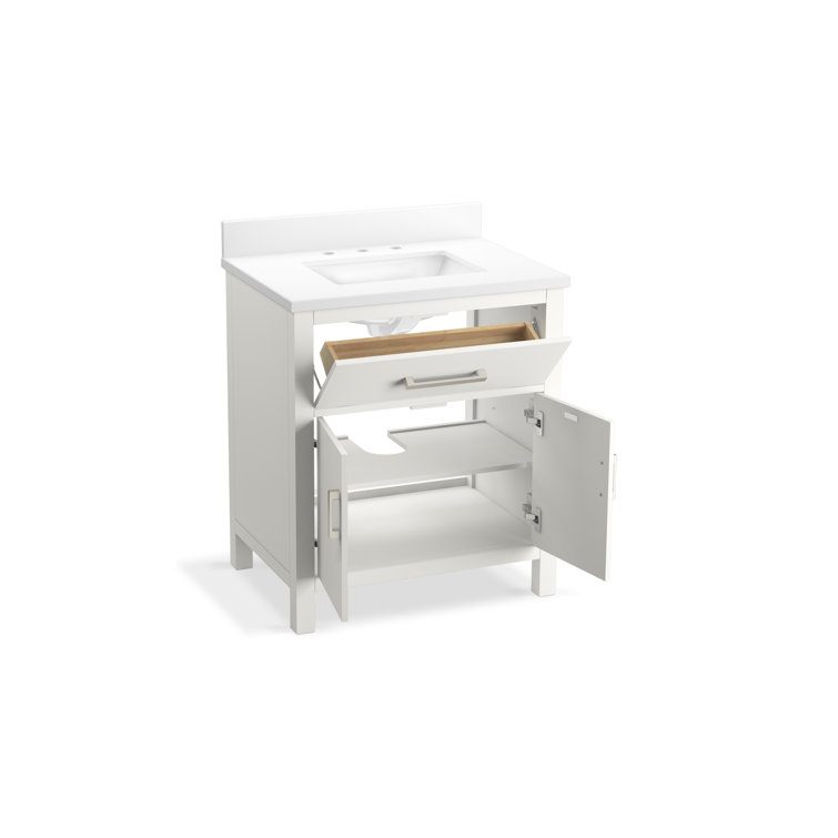 Kresla 30" White Bathroom Vanity with Quartz Top and Sink