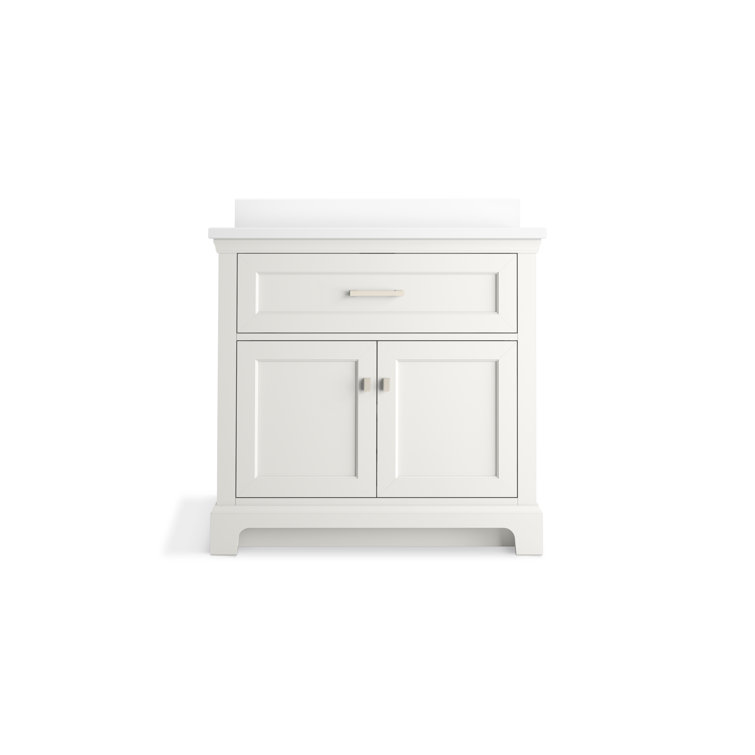 Charlemont 36-Inch White Bathroom Vanity with Quartz Top