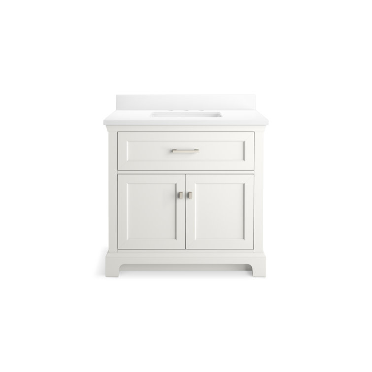 Charlemont 36-Inch White Bathroom Vanity with Quartz Top